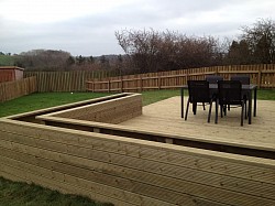 Raised decking planters